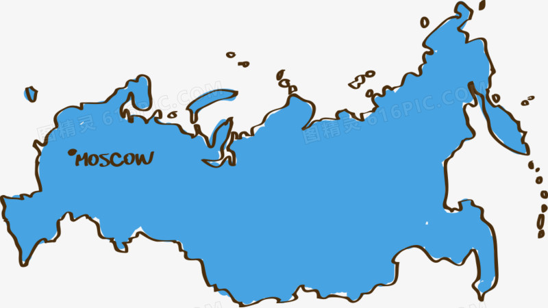 卡通手绘俄罗斯地图