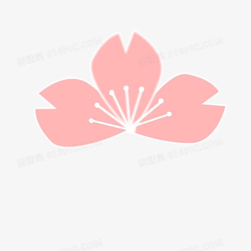 粉红色扁平风格花卉植物图案