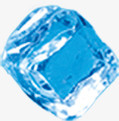 蓝色透明小冰块素材