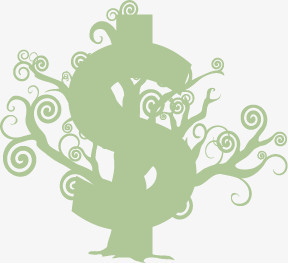 钱树 美元符号 树 矢量树