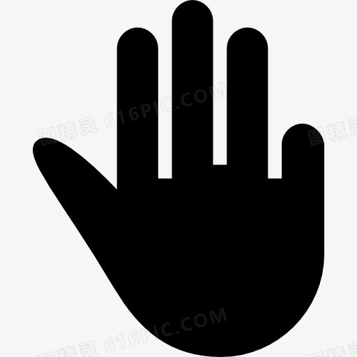 伸出三个指头黑手象征图标