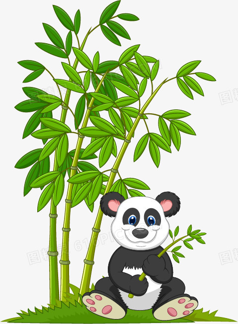 拿着竹子的大熊猫
