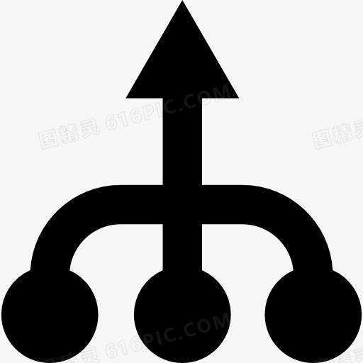 上升的箭头符号的三圈图标