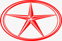 红色五角星圆形商标中秋