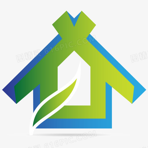 绿色个性房地产公司logo设计矢量图