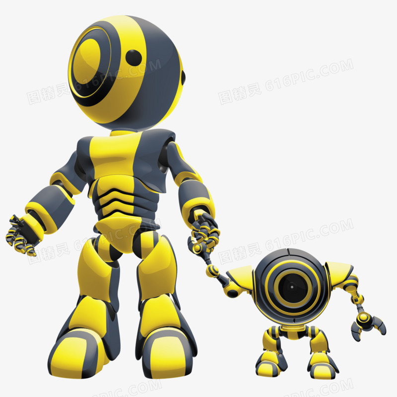 两个黄色的机器人