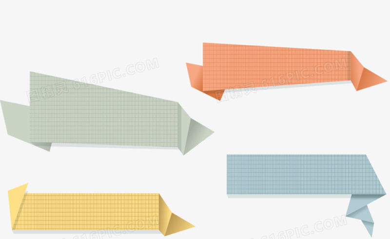 矢量彩色折纸对话框合集