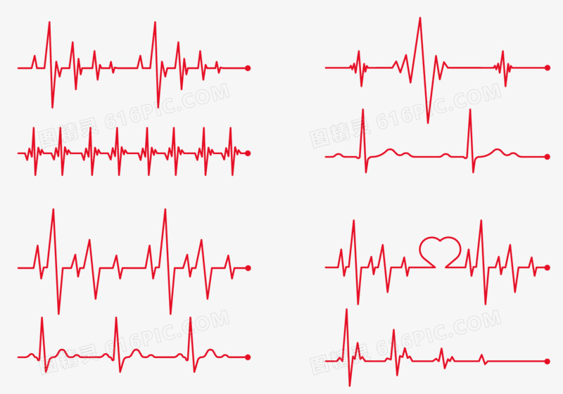 红色心电图线创意