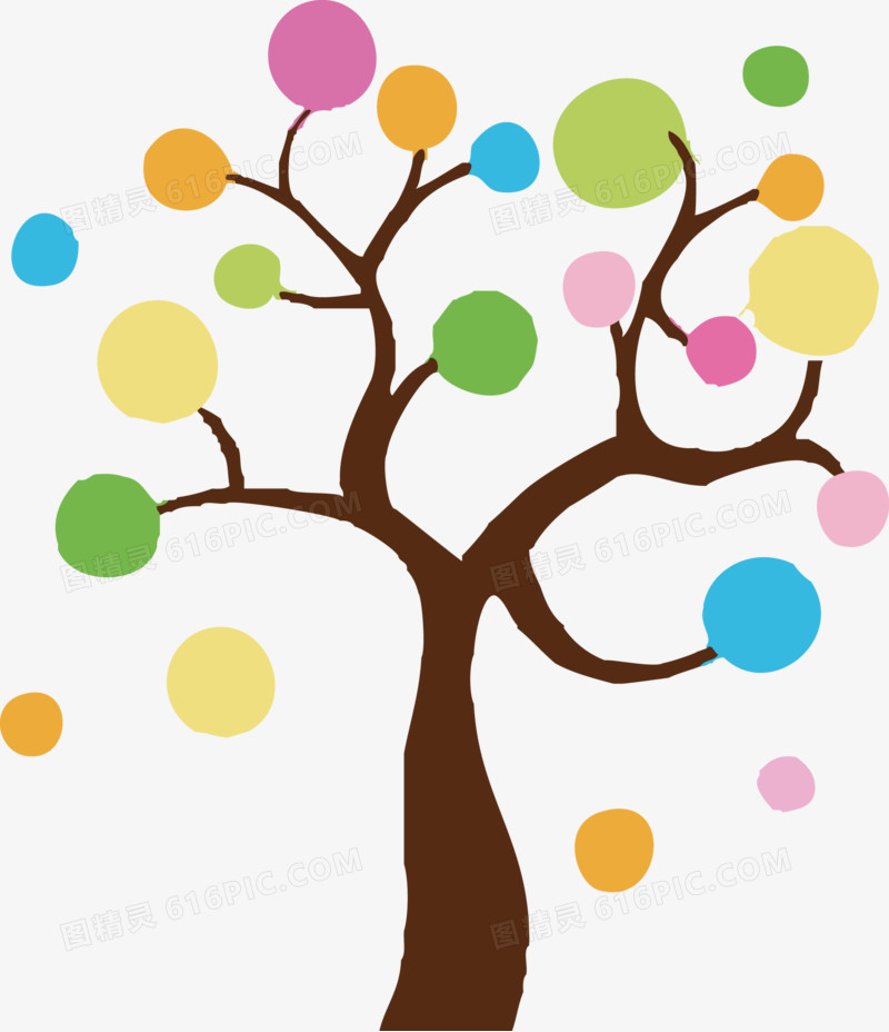 七色大树卡通可爱彩色大树图片免费下载 Png素材 编号vn2igo9nl 图精灵