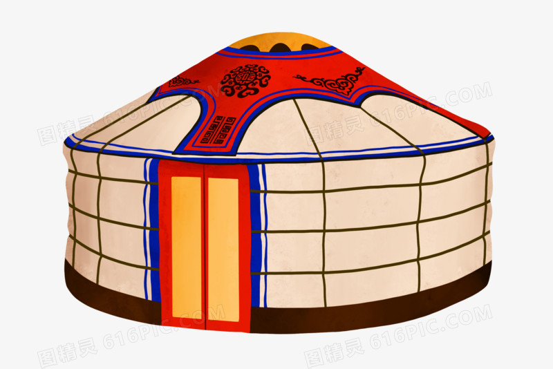 手绘免抠蒙古包素材