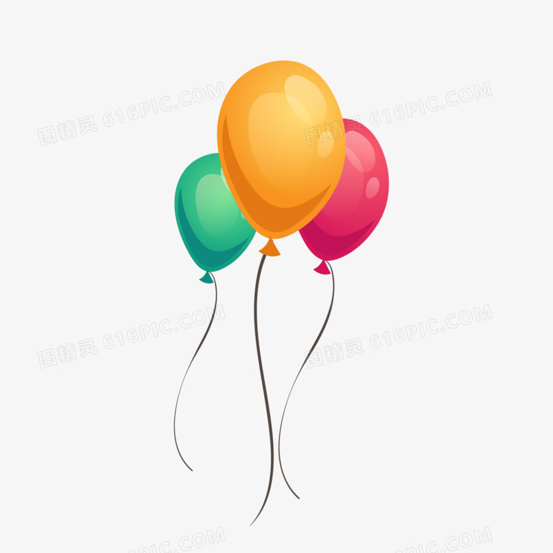 手绘节日庆祝装饰气球免抠素材
