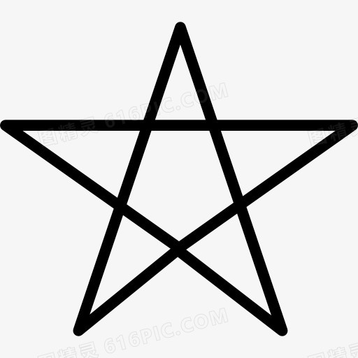 五角星符号的轮廓图标