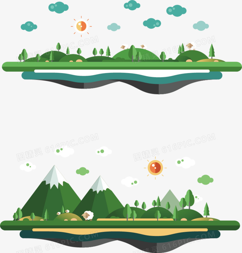 生态环境环境保护雪山草地树林环保图精灵为您提供环保素材免费下载
