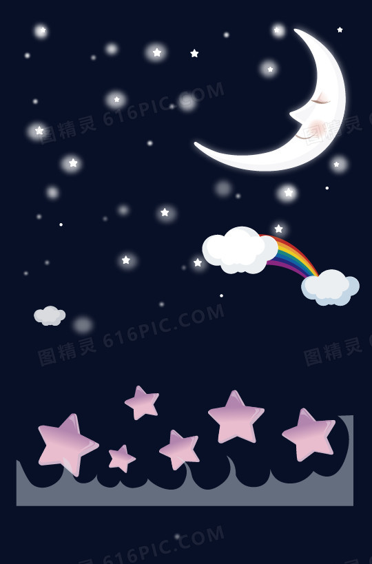 夜空卡通图