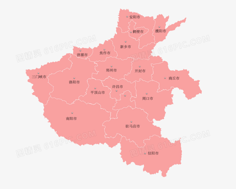 中国河南省地图矢量素材
