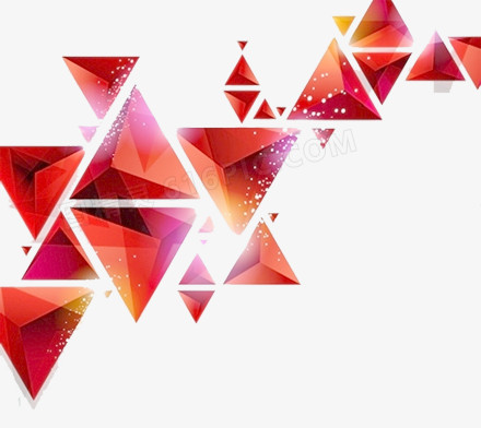 三角红色立体时尚装饰数码图案