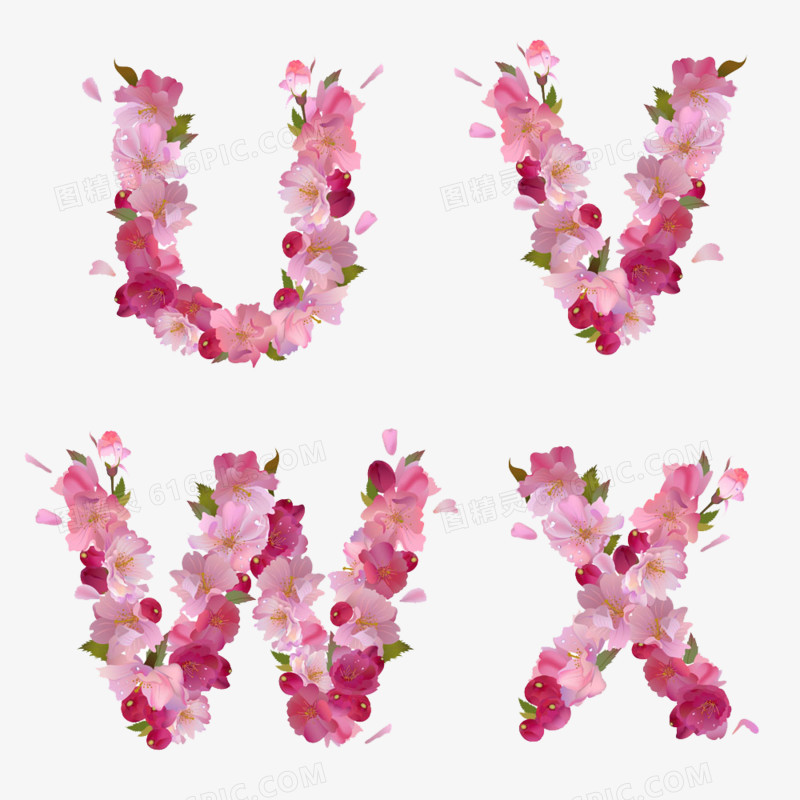樱花字母图片素材