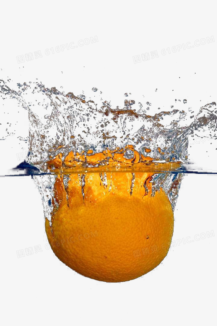 掉进水里的橙子