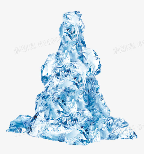 蓝色冰山装饰元素