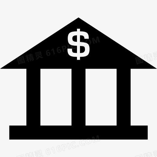 银行与美元符号图标