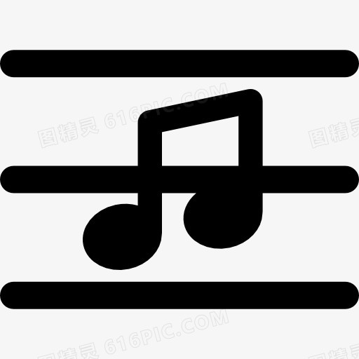 音符在音乐的五角星线图标