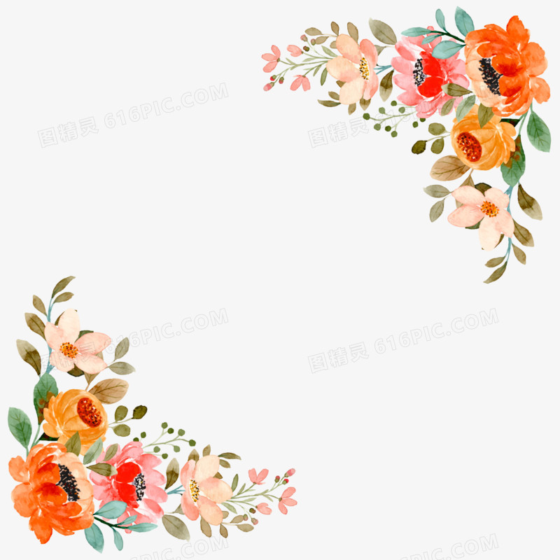 手绘花卉花朵边框素材