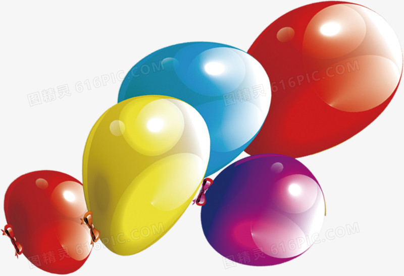手绘春季彩色气球装饰