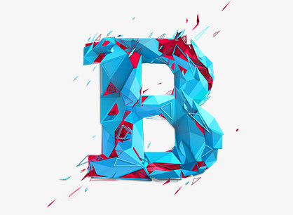 蓝色字母 B