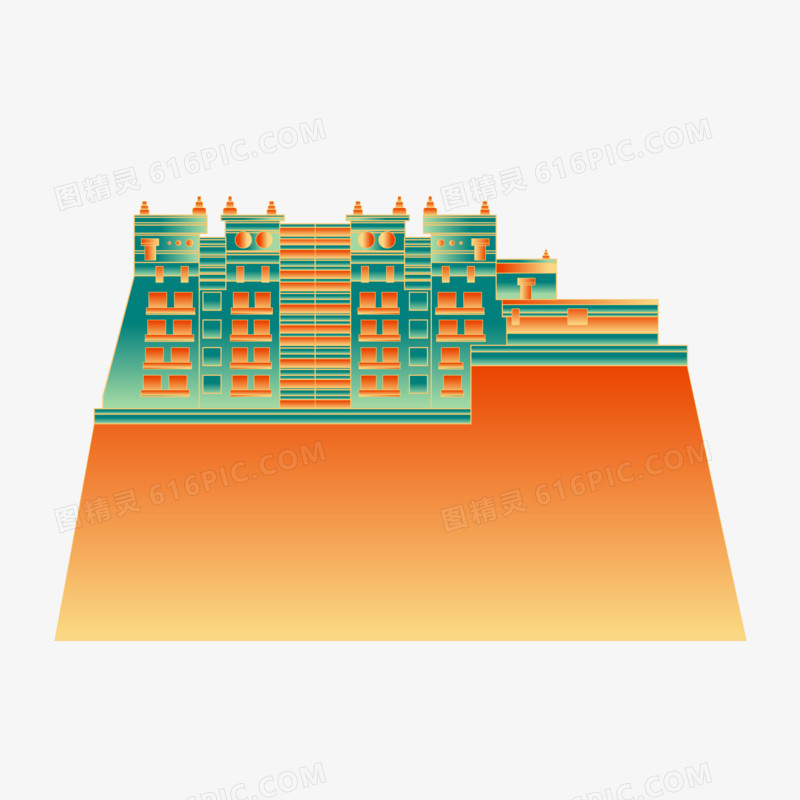 矢量拉萨布达拉宫地标建筑素材