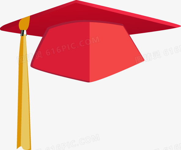 红色学士帽图案