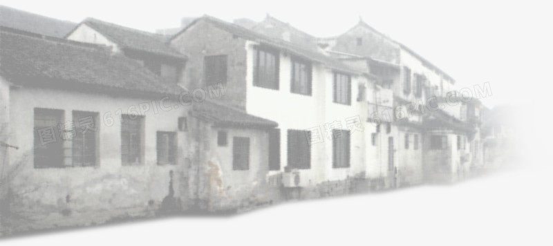 中国风灰色房屋建筑