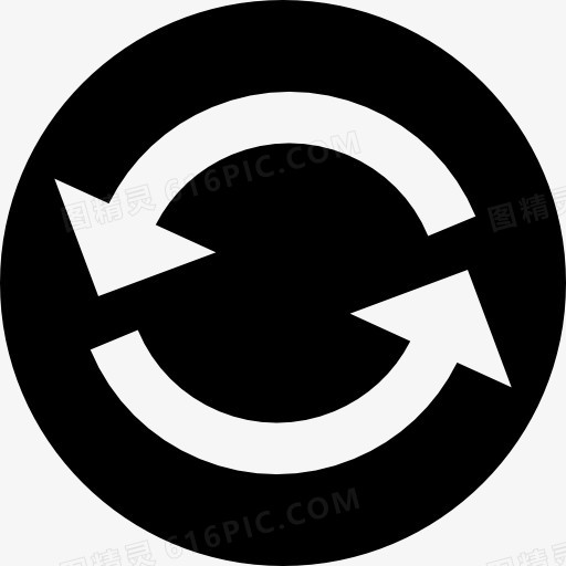 两个圆形箭头符号在一个圆圈图标