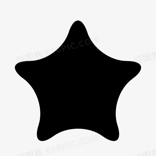 黑色五角星符号图标