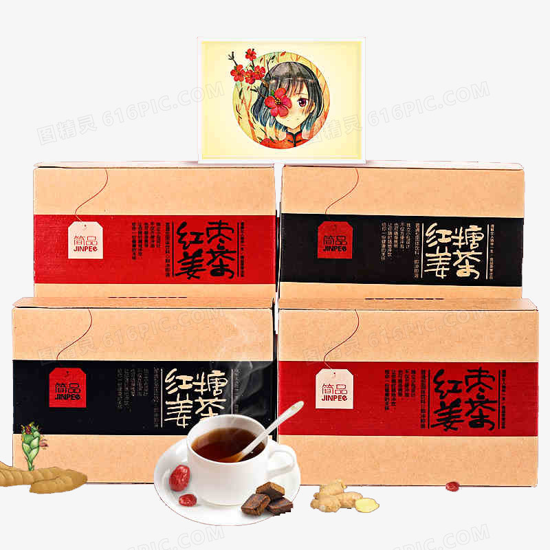红糖红枣姜茶组合装图片