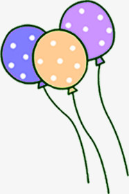 手绘彩色卡通气球装饰