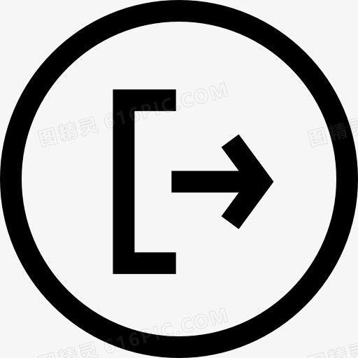 右箭头符号的圆形按钮图标