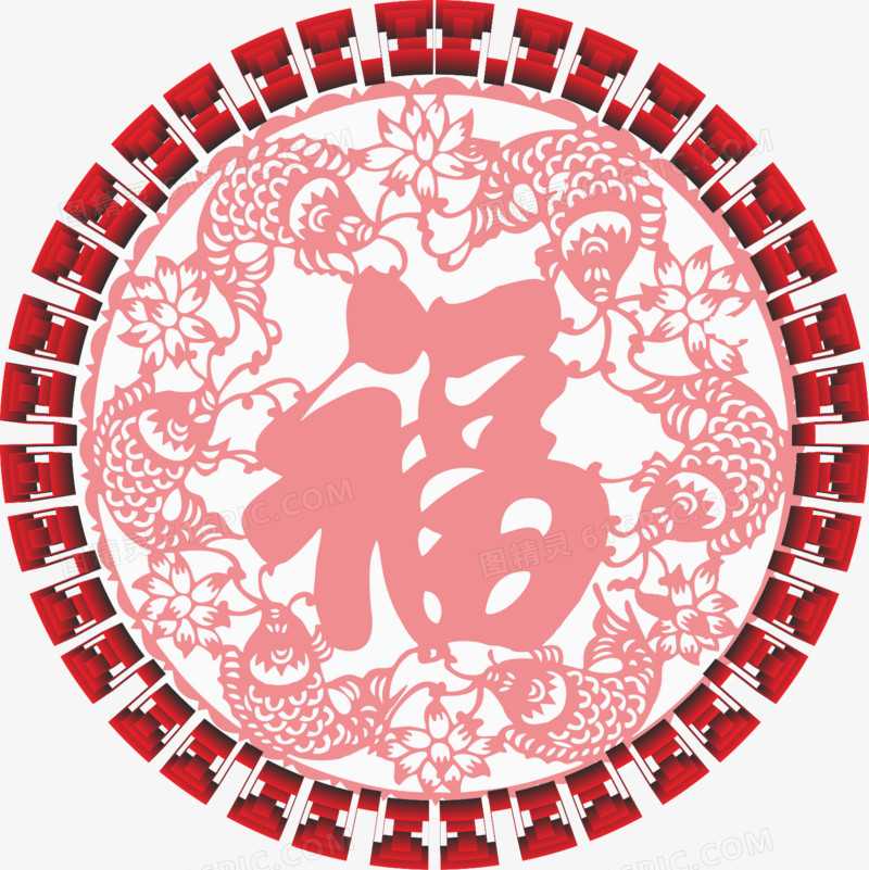 红色花纹