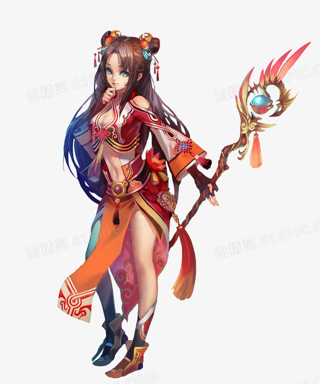 卡通立绘魔法师女孩