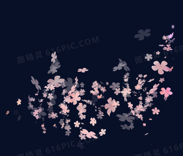 粉色漂浮桃花瓣