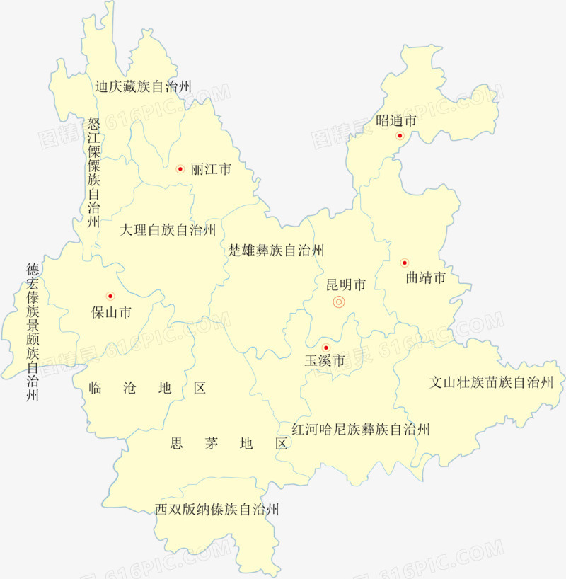 云南省矢量地图