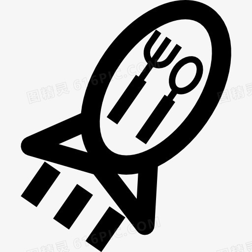 餐厅火箭使用汤匙和叉子图标