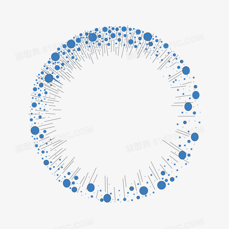 蓝色科技动感线点艺术圆形