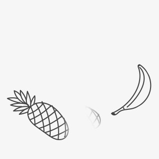 手绘菠萝香蕉