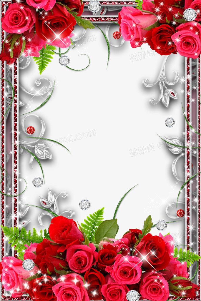 玫瑰花边框素材图片