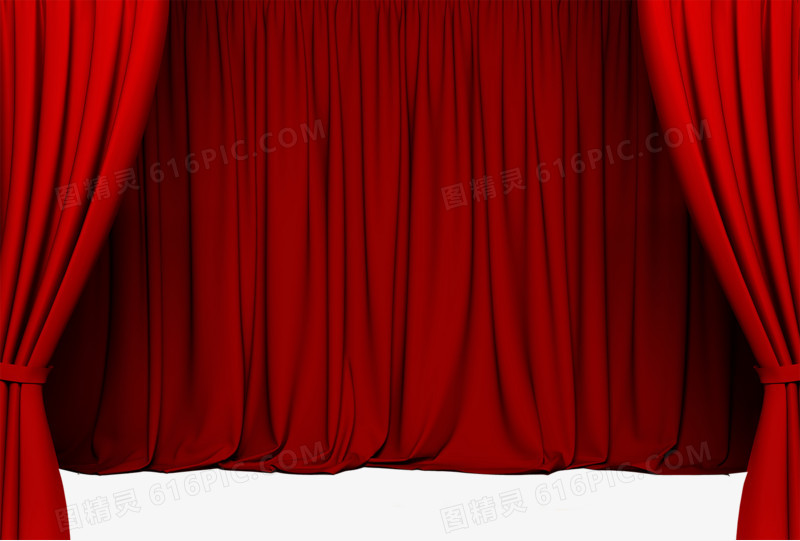 未拉开的舞台红布背景