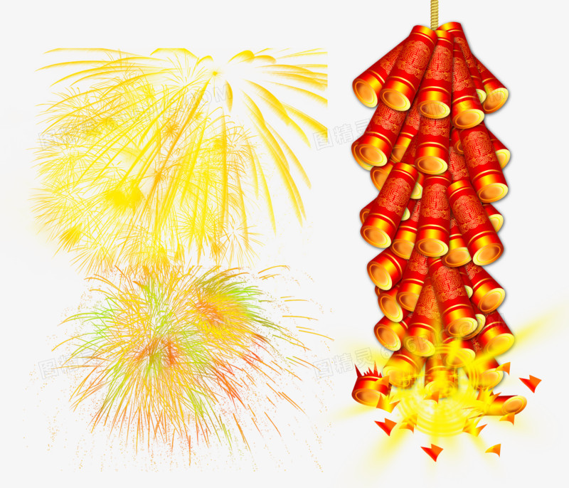 烟花爆竹春节素材下载