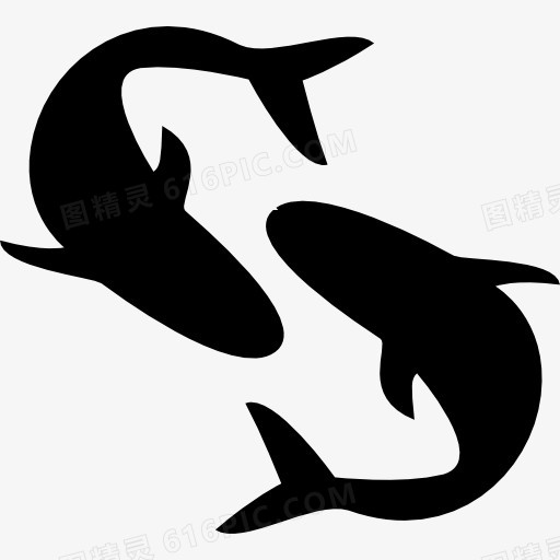 双鱼星座象征两条鱼图标