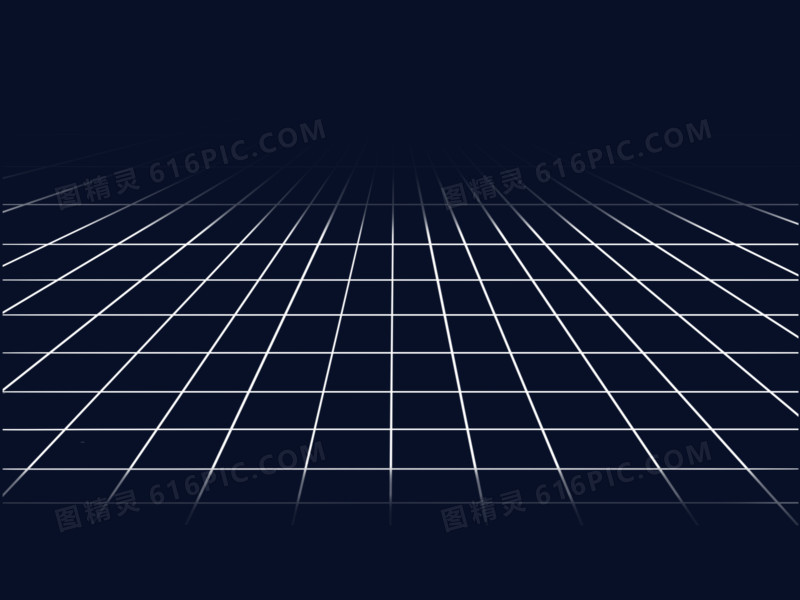 白色地平线网格线免抠效果元素