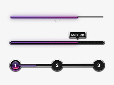 紫色科技感进度条设计PSD