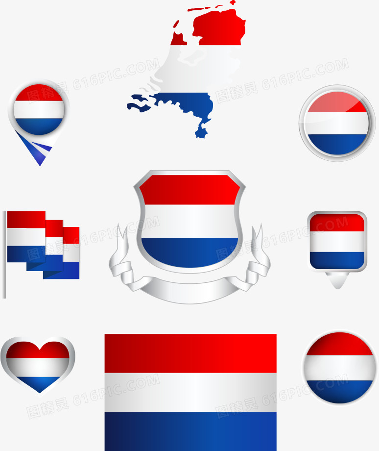 矢量荷兰国旗